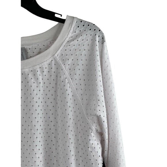 Z by ZELLA Womens Long Sleeve Pull Over Scoop Neck White Eyelet Swim Coverup L - Picture 3 of 9